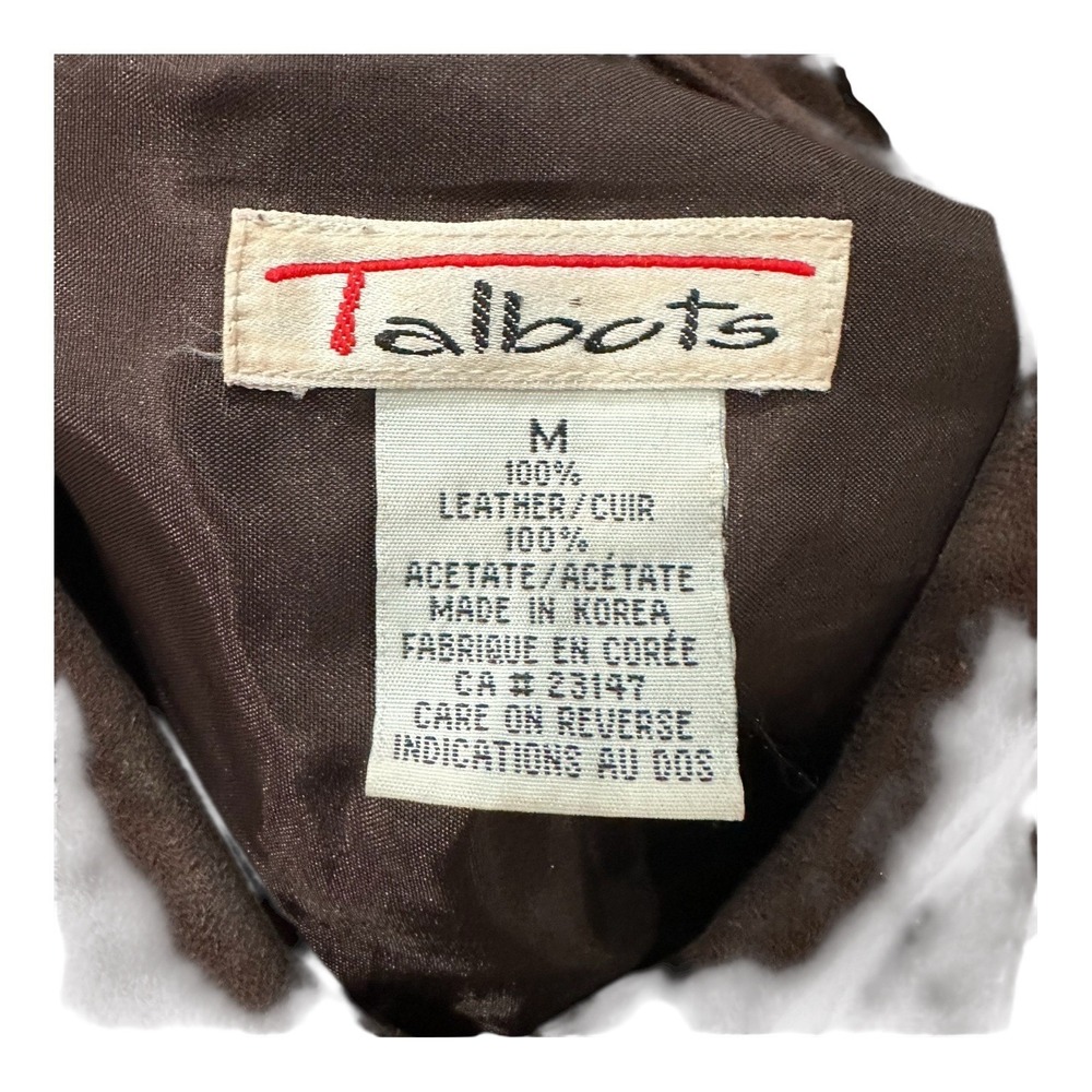 Talbots Womens Leather Suede Shirt Jacket Size M Old Money Western Brown - Picture 6 of 8